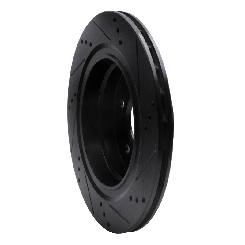 BMW Z3 Brake Rotor (1) - Rear - R1 Concepts - Drilled & Slotted - Black - `95-`02